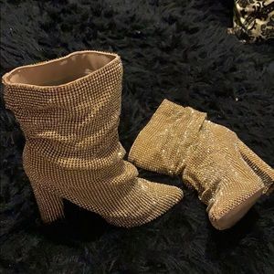 Rhinestone slouch boots